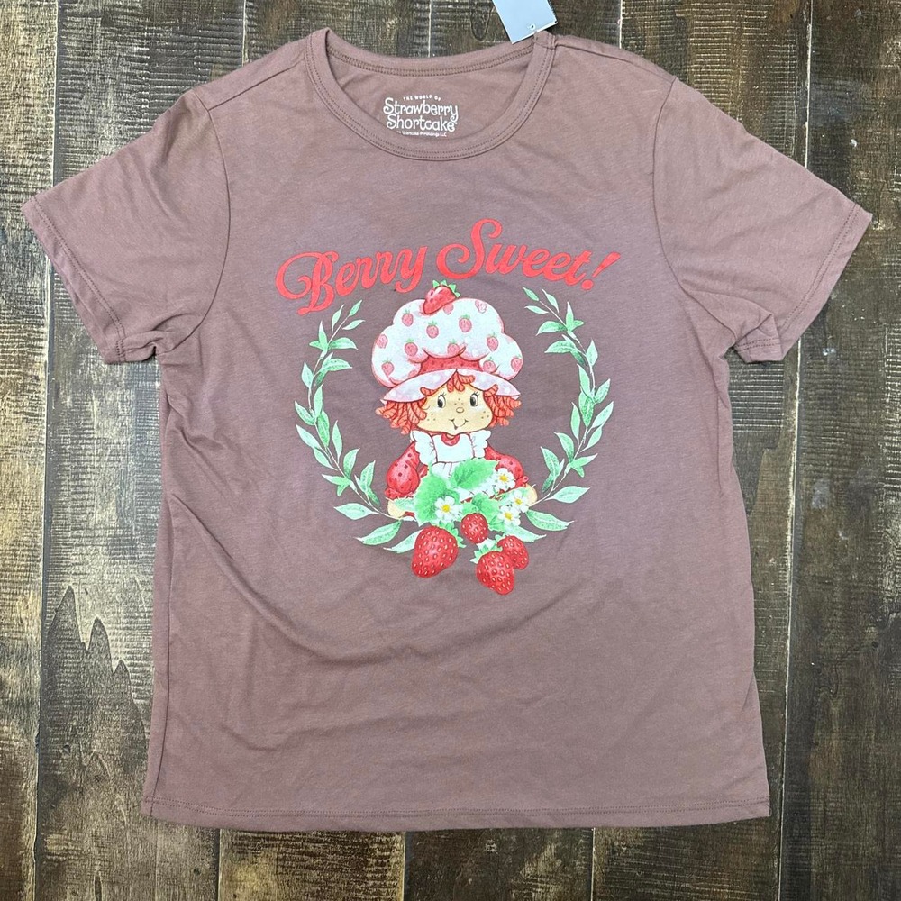 Hybrid Apparel Strawberry Shortcake Berry Sweet Graphic Tee T-Shirt